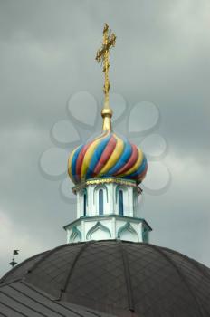 church dome ageinst the grey sky