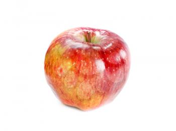Ripe red apple fruit Isolated on a white background. 