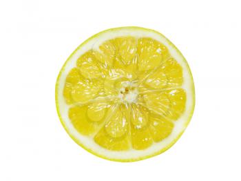 Fresh Half Lemon isolated over white.