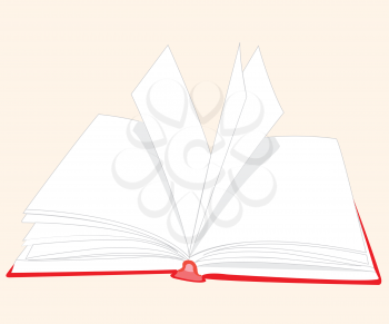 Royalty Free Clipart Image of an Open Book With Blank Pages