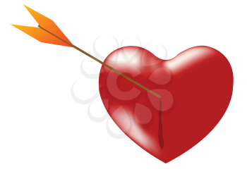 Royalty Free Clipart Image of a Heart With an Arrow Through It