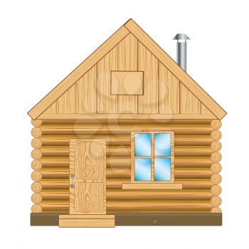 Illustration of the wooden lodge on white background