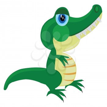 Drawing of the crocodile on white background is insulated