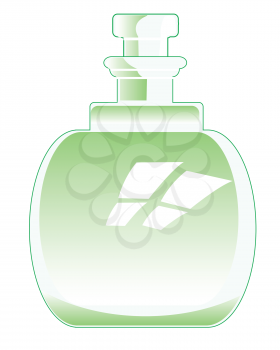 Decorative bottle from flow on white background