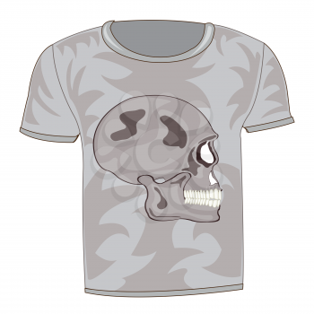 Sulfuric t-shirt decorated a drawing of the skull of the person
