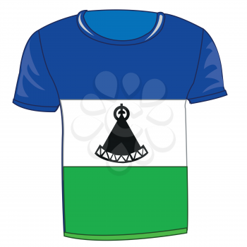 Year cloth t-shirt with flag of the country Lesotho