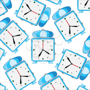 Pattern from alarm clock of the blue colour on white background