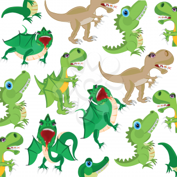 Cartoon ancient animal dinosaur on white background is insulated