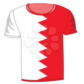 T-shirt flag Bahrain on white background is insulated