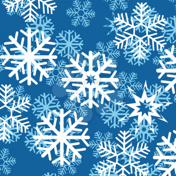 Cool winter background from snowflake on turn blue