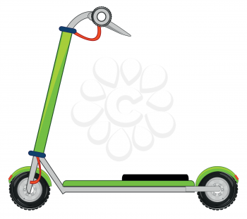 Vector illustration of the baby transport for amusement scooter