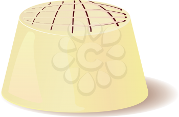 Royalty Free Clipart Image of a Piece of White Chocolate With Dark Chocolate Etchings on Top