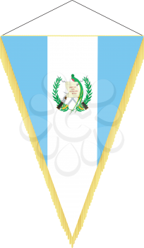Royalty Free Clipart Image of a Pennant With the National Flag of Guatemala