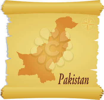 Royalty Free Clipart Image of a Parchment of Pakistan
