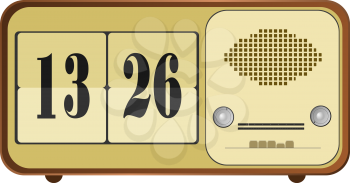 Royalty Free Clipart Image of an Old Fashioned Clock Radio