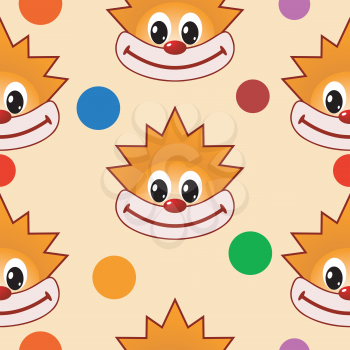 Royalty Free Clipart Image of a Background of Clown Faces