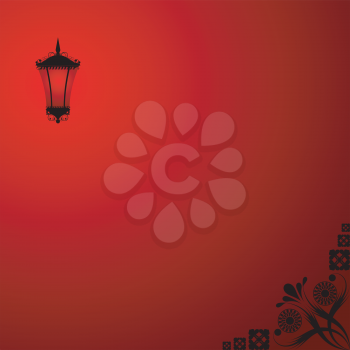 Background with a red lantern