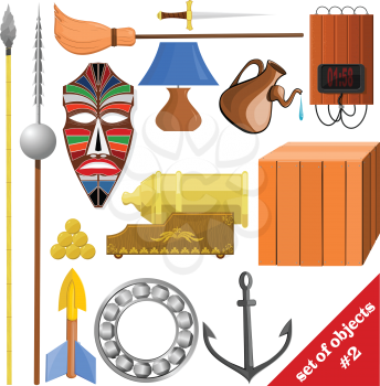 Vector illustration of a set of objects. EPS10