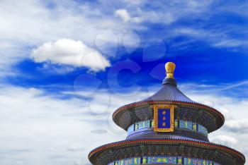 Temple of Heaven in China on the blue sky background