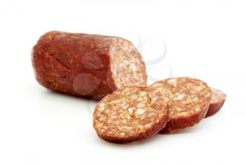 Royalty Free Photo of Slices of Smoked Sausage