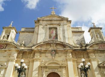 Facade of the Collegiate church of St. Paul in Rabat, Malta