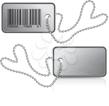 Royalty Free Clipart Image of Metallic Tags
