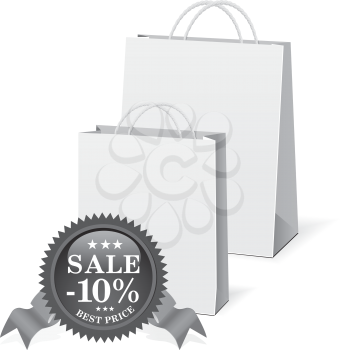 Royalty Free Clipart Image of Shopping Bags With a Sale Label