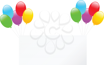 Royalty Free Clipart Image of a Balloon Banner