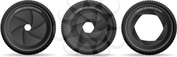 Royalty Free Clipart Image of Two Camera Lenses