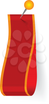 Royalty Free Clipart Image of a Fabric Tag and Pin
