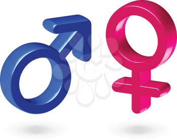 Royalty Free Clipart Image of Male and Female Gender Symbols