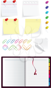 Royalty Free Clipart Image of a Set of Stationery Items