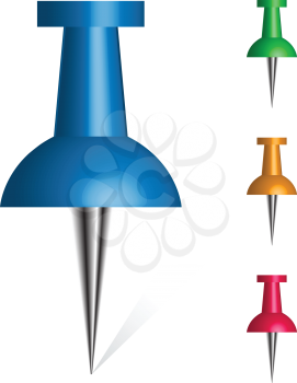 Royalty Free Clipart Image of a Pushpin Set