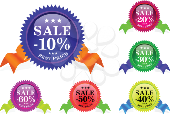 Royalty Free Clipart Image of Sale Stickers