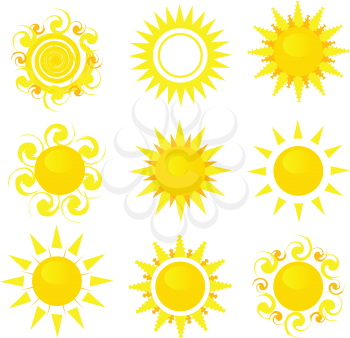 Royalty Free Clipart Image of Sun Elements