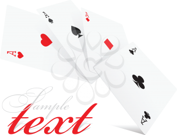 Royalty Free Clipart Image of Four Aces in Different Suits