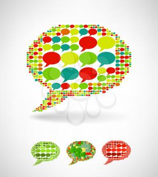 Big speech bubble made from small bubbles. Vector illustration