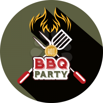 Barbecue grill vector illustration in flat style