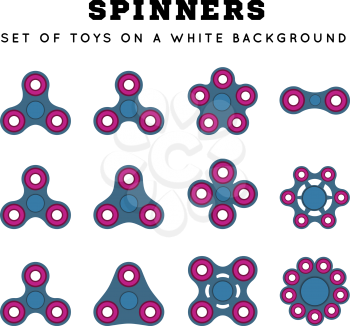 Spinners, set of toys on a white background. Vector illustration
