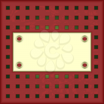 Light panel on a red background
