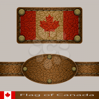 Label of a flag of Canada