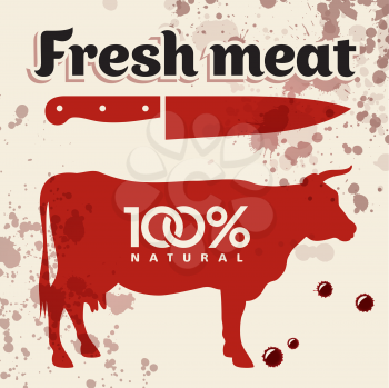 Fresh meat, beef, vector illustration