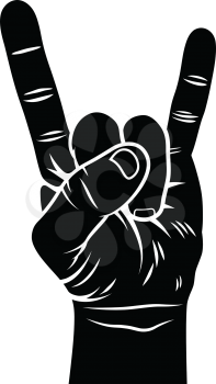 Rock and Roll hand sign. Sign of the horns. Vector