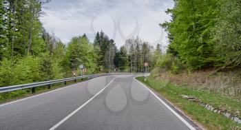 Asphalt road with turns through the Schwarzwald forest in Germany