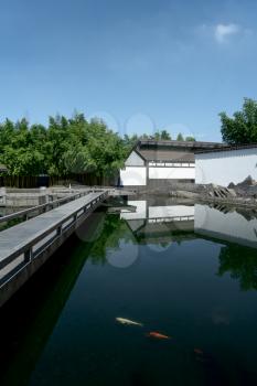 View of architecture in Suzhou Museum. Shot in suzhou, China.