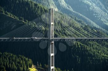 The bridge between the mountains. Shot in Guozigou, xinjiang, China.