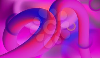 Acid Graphic Design 3D Art Vector Illustration. Creative Colorful Vibrant Background, Purple Fluid Party Elements. Landing Page Concept Card, Banner, Poster, Cover, Flyer, Journal, Magazine, Template.