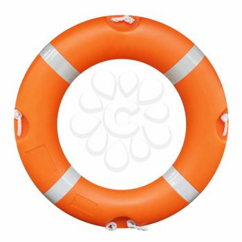 A life buoy for safety at sea - isolated over white background