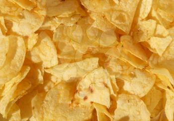 Detail of crisps potato chips snack food