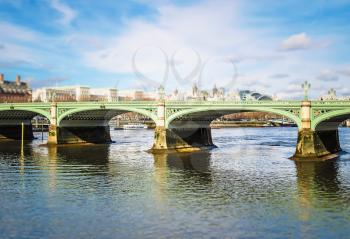 Westminster Bridge over River Thames in London, UK
